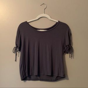 Garage grey tie sleeve T-shirt